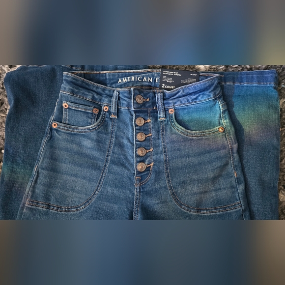 American Eagle Outfitters Blue Flare Jeans - Picture 2 of 5